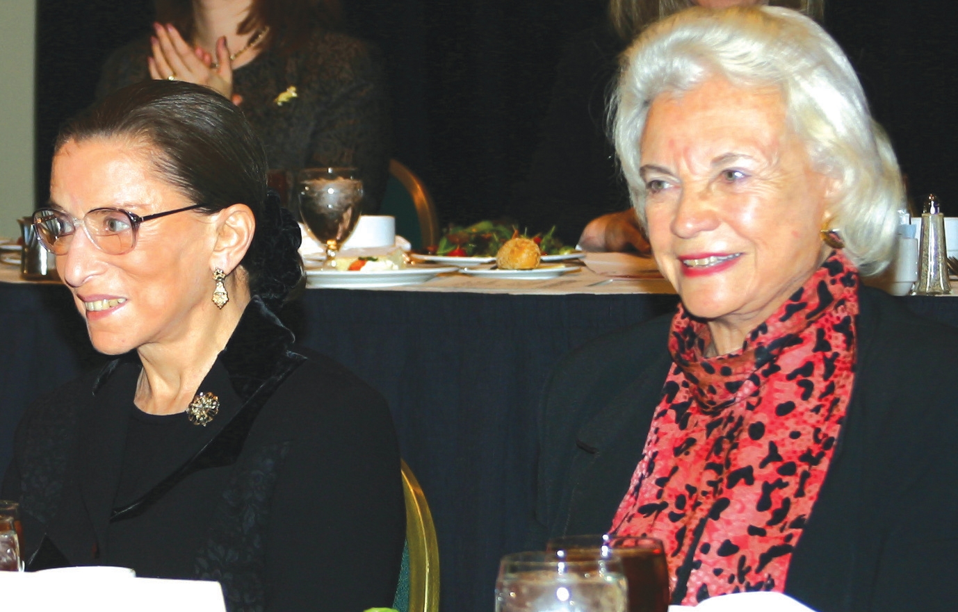 Supreme Court Justices Ruth Bader Ginsburg and Sandra Day O'Connor