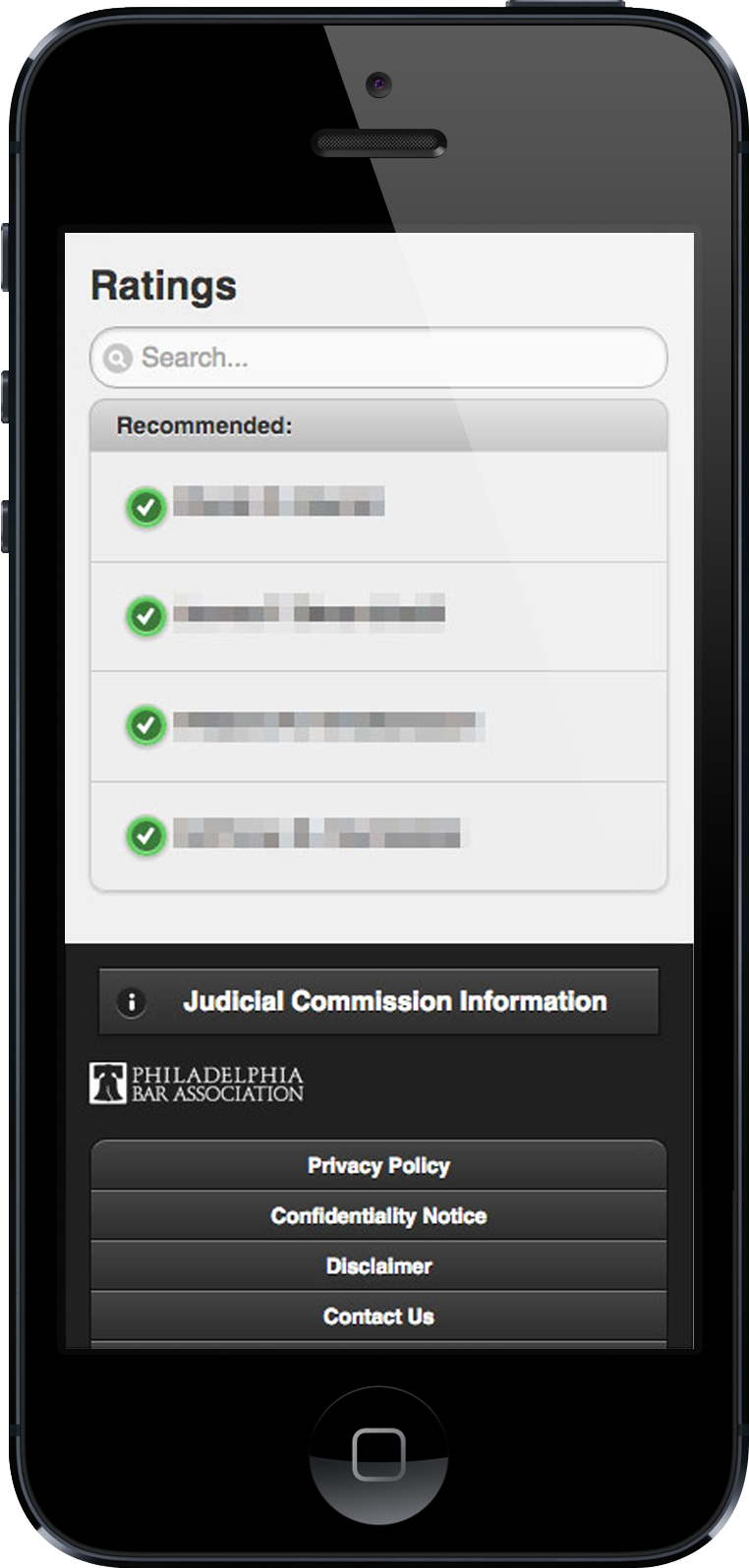 Ratings Mobile Website